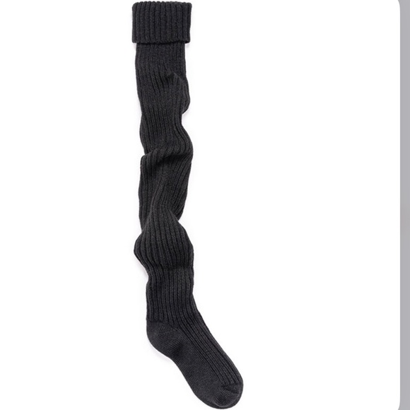 MUK LUKS Chunky Rib Over The Knee Socks in “Ebony” Black - Picture 9 of 11